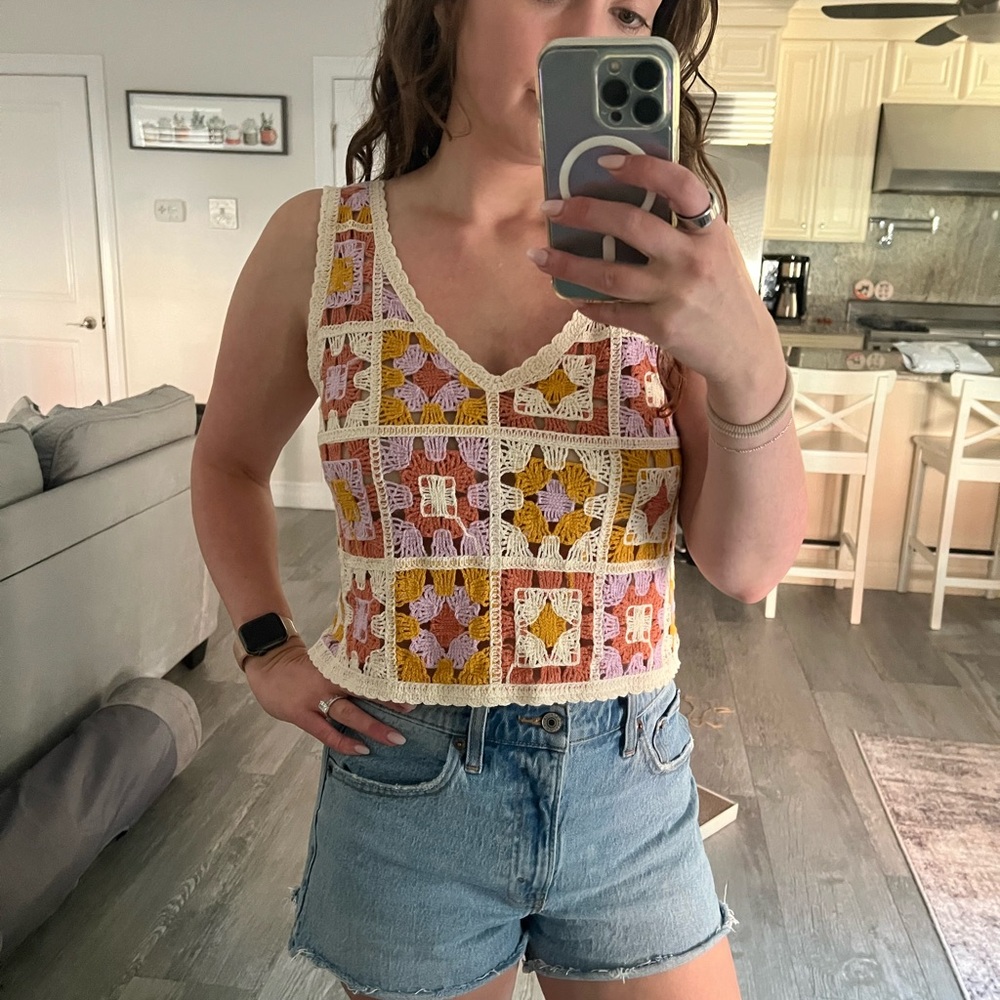 Rebellion Multicolor Crochet Tank Top